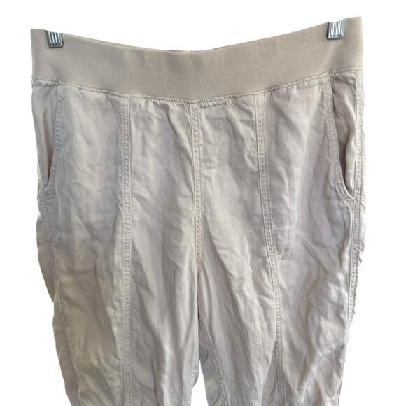 Faherty Arlie Day Pull On Linen Blend Pants Pockets Lagenlook M Lounge Tan - Picture 2 of 10